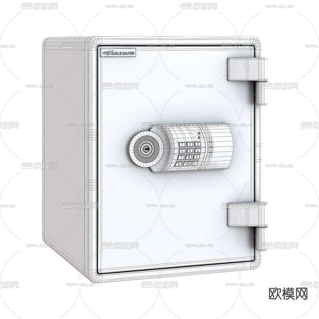 现代保险柜保险箱su模型下载（渲染图4）