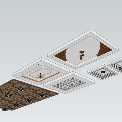 天花吊顶su模型下载