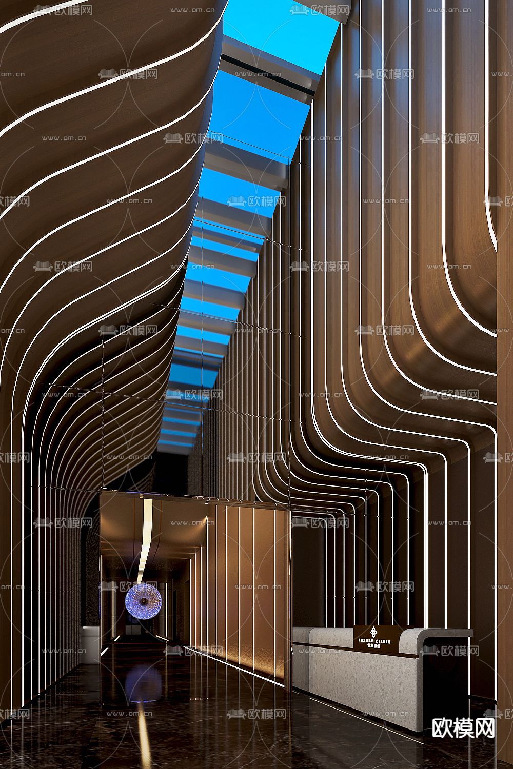 JLa设计 后现代售楼处前台3d模型