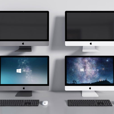  现代电脑显示器键盘鼠标su模型 