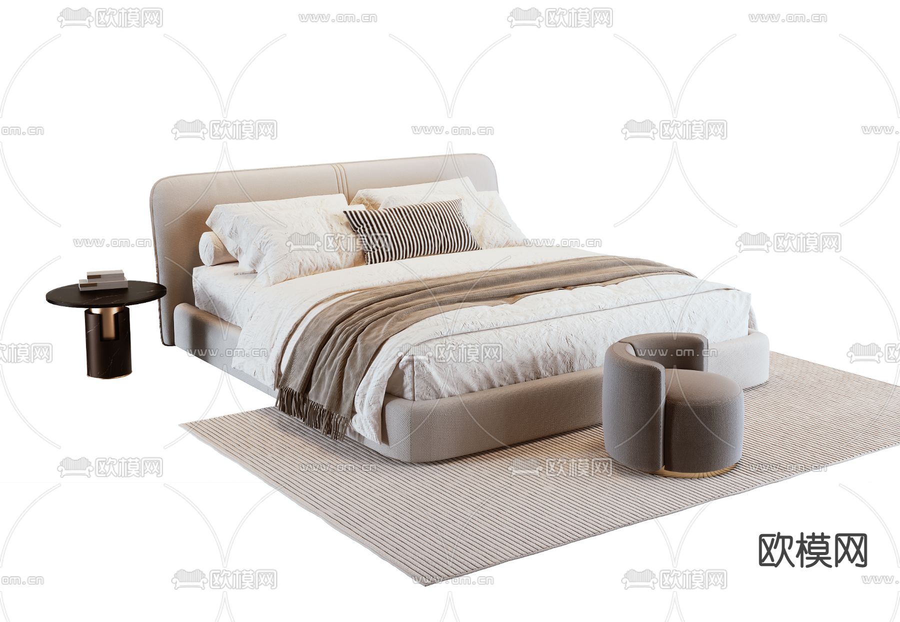 FLEXFORM 简约双人床3d模型下载