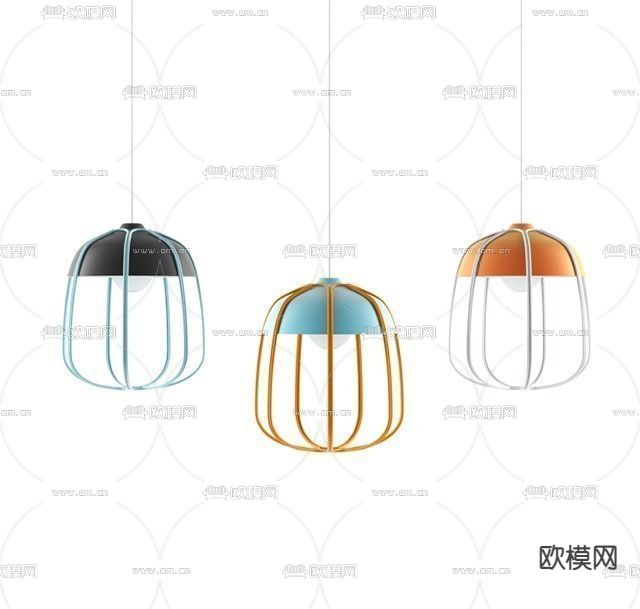 北欧简约铁艺艺术吊灯免费3d模型下载