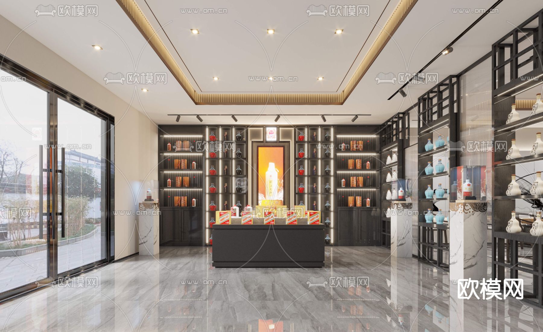 新中式烟酒专卖店3d模型