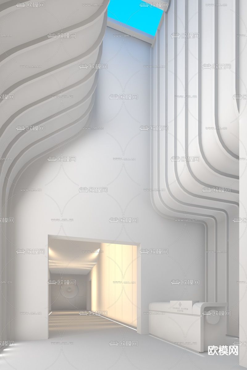 JLa设计 后现代售楼处前台3d模型