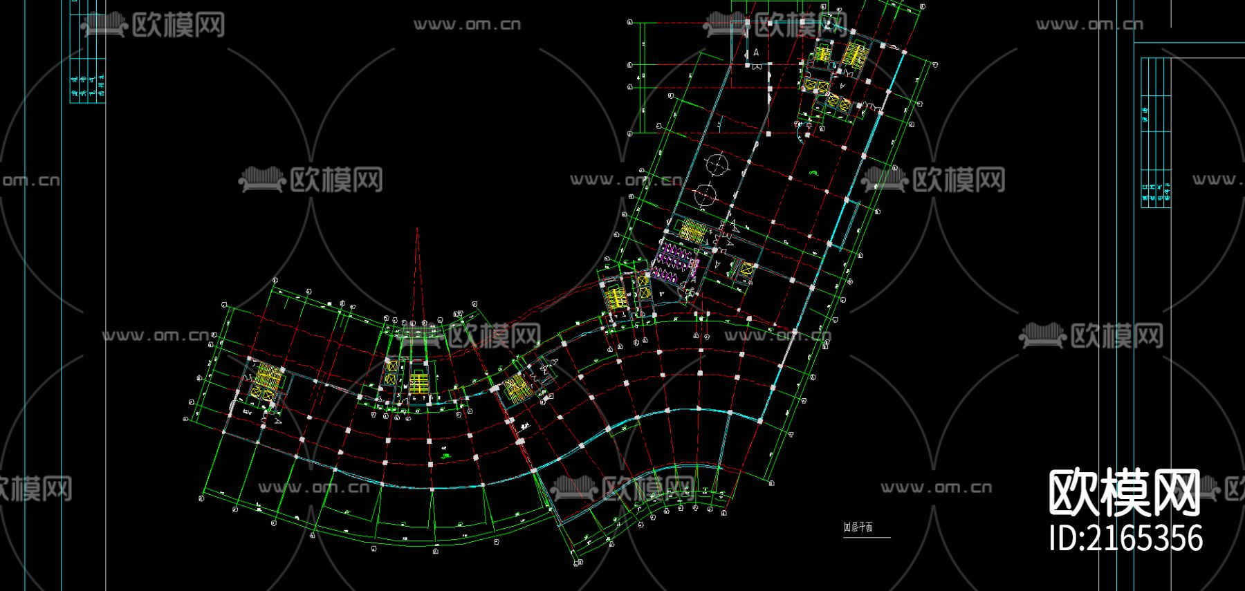 高层商住楼CAD施工图下载（渲染图2）