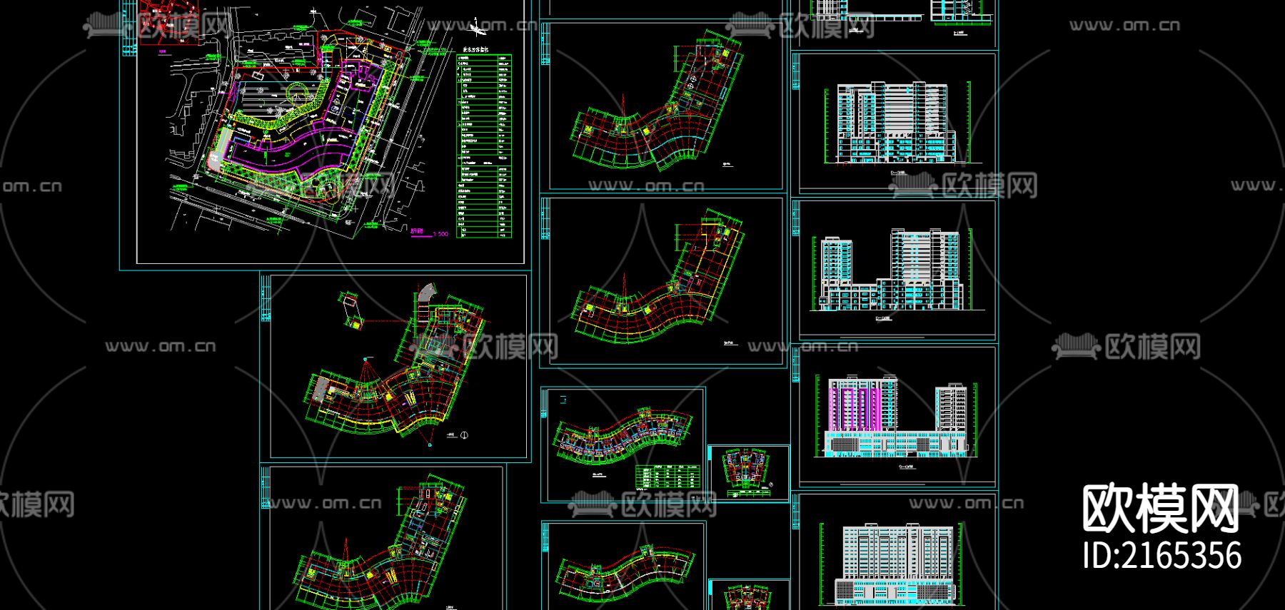 高层商住楼CAD施工图下载（渲染图3）