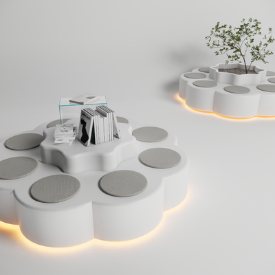  现代休闲卡座su模型 