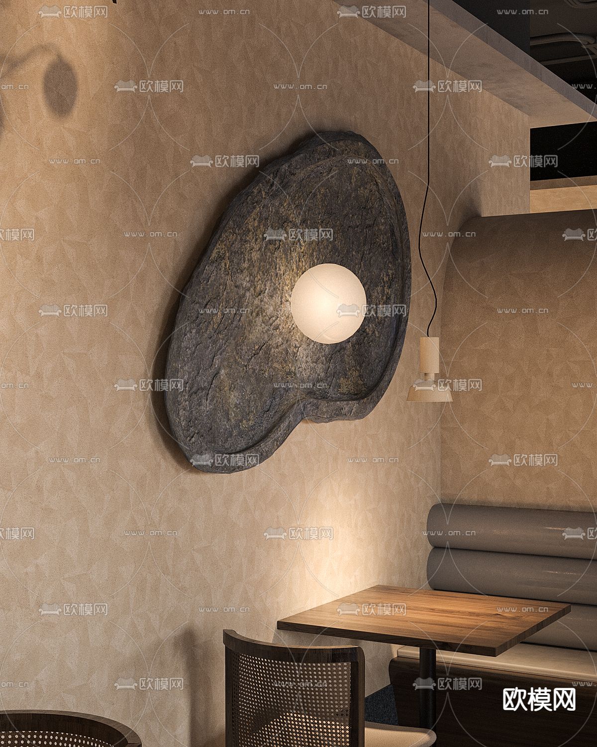 侘寂农家菜馆3d模型下载（渲染图5）