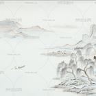 中式山水画壁纸贴图