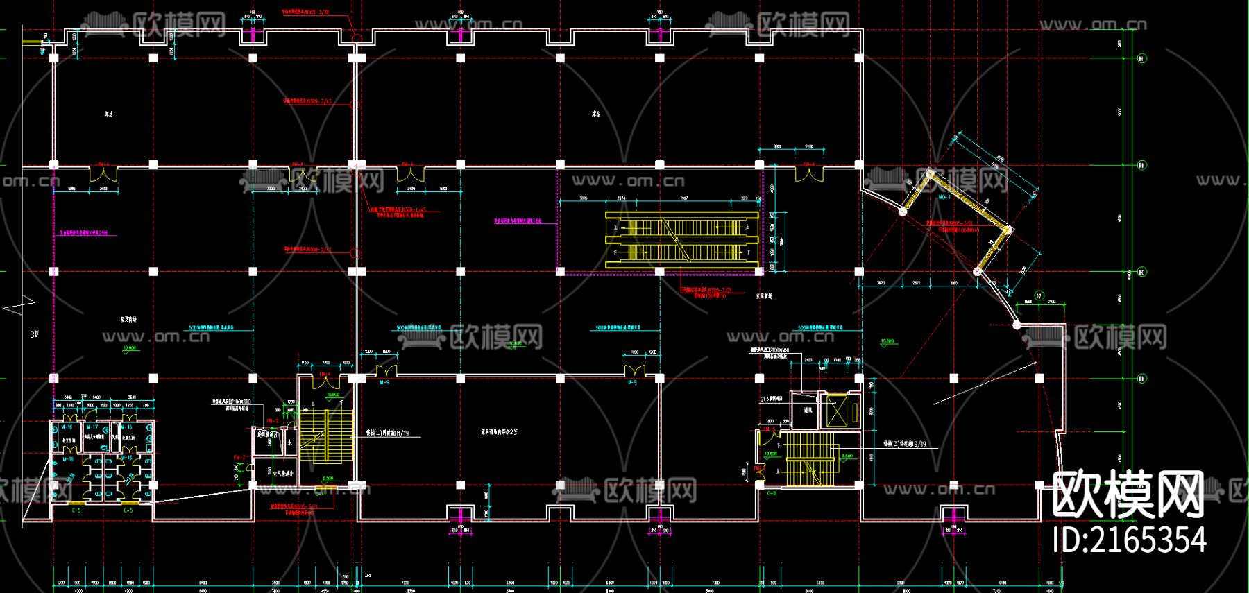 大型商场建筑CAD施工图下载（渲染图2）
