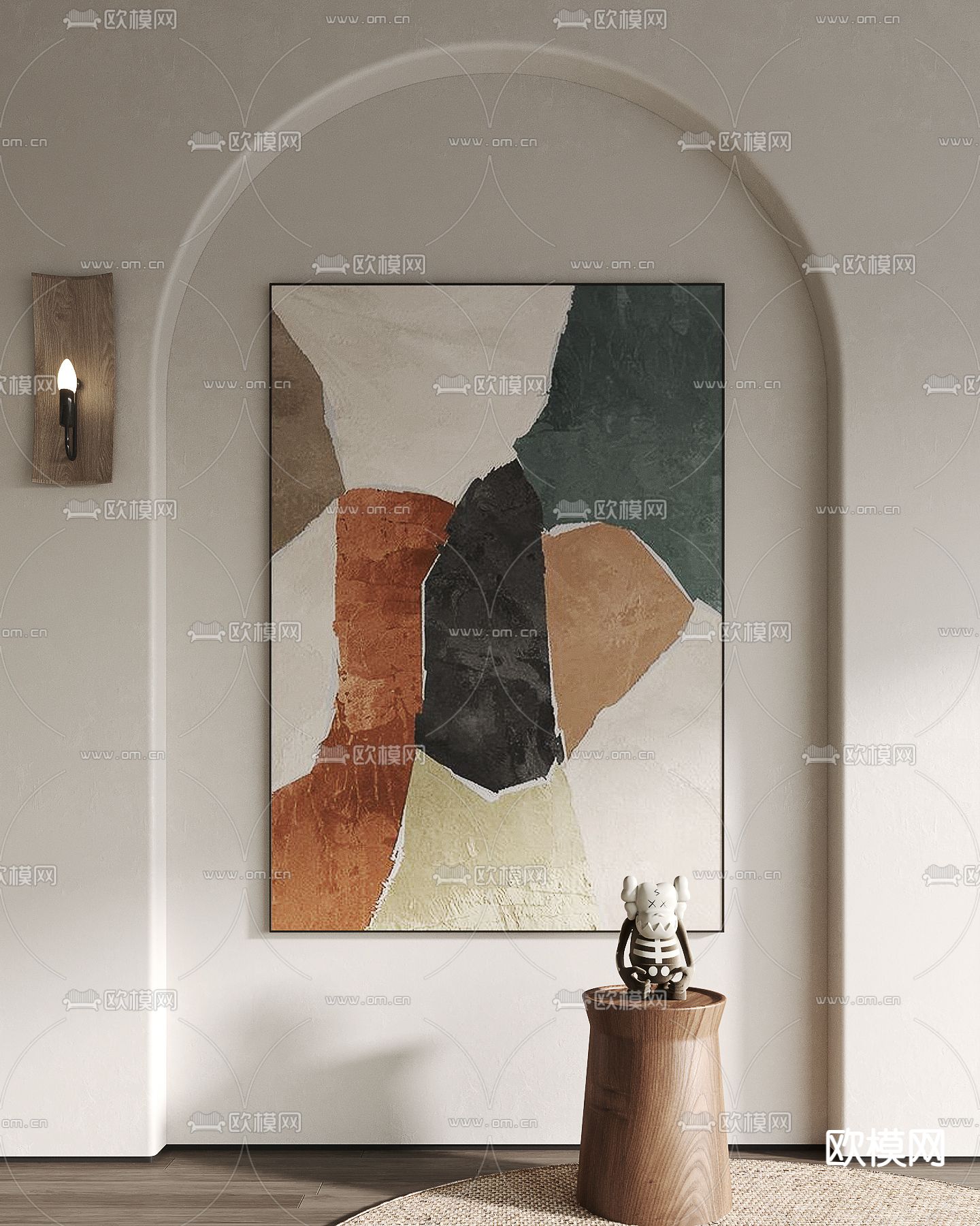 侘寂风装饰画su模型