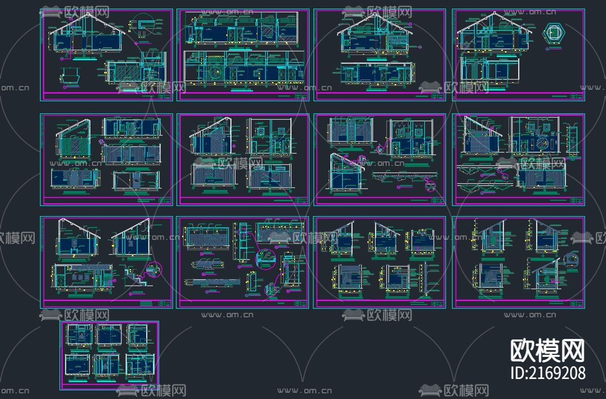 中式餐厅cad施工图下载（渲染图2）