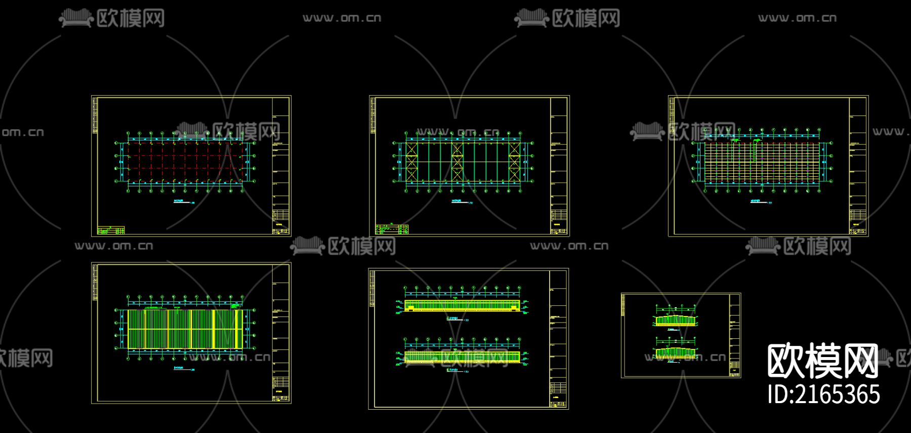 厦门20跨度工程CAD施工图下载（渲染图1）