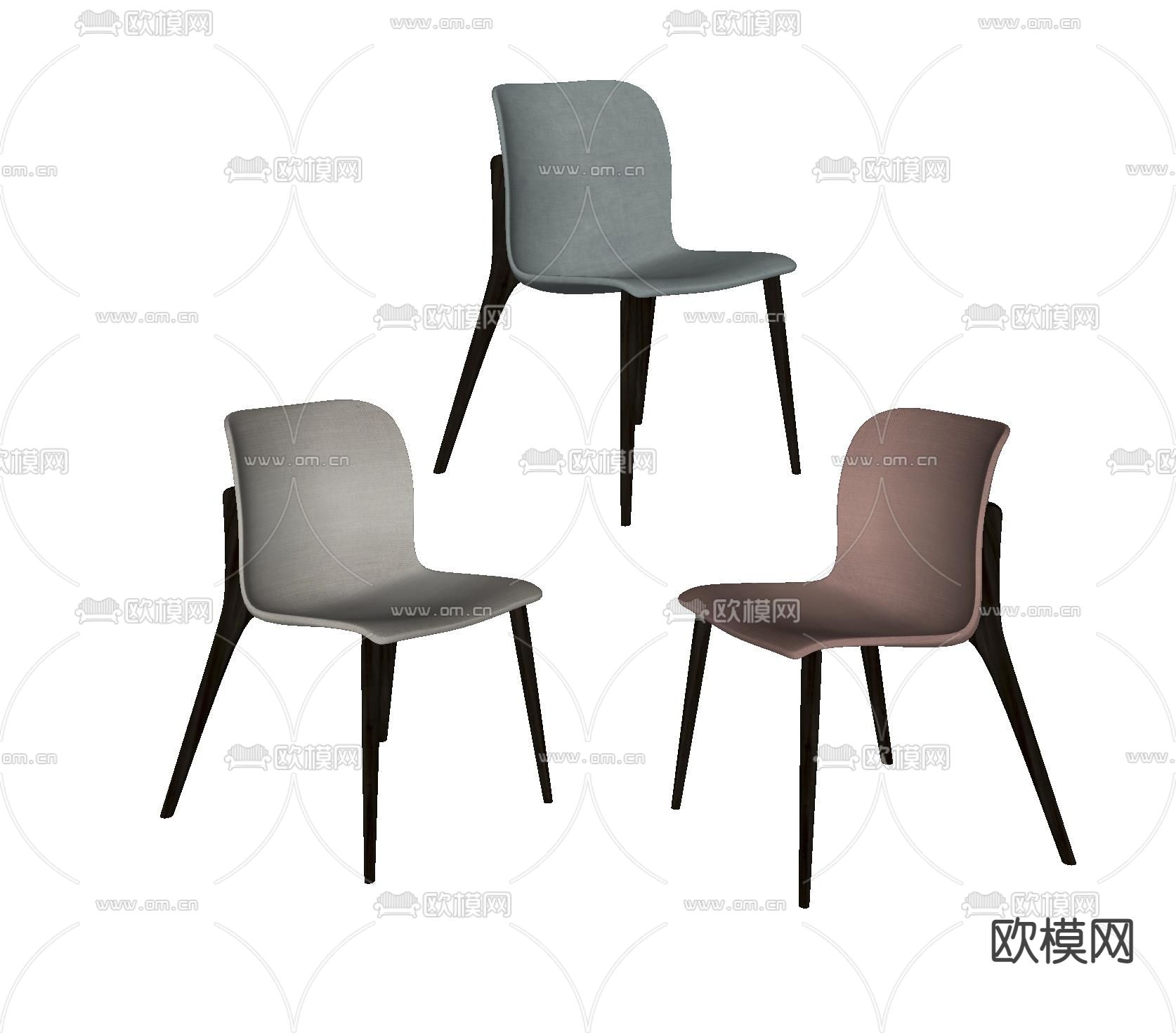 现代单椅餐椅su模型下载（渲染图2）
