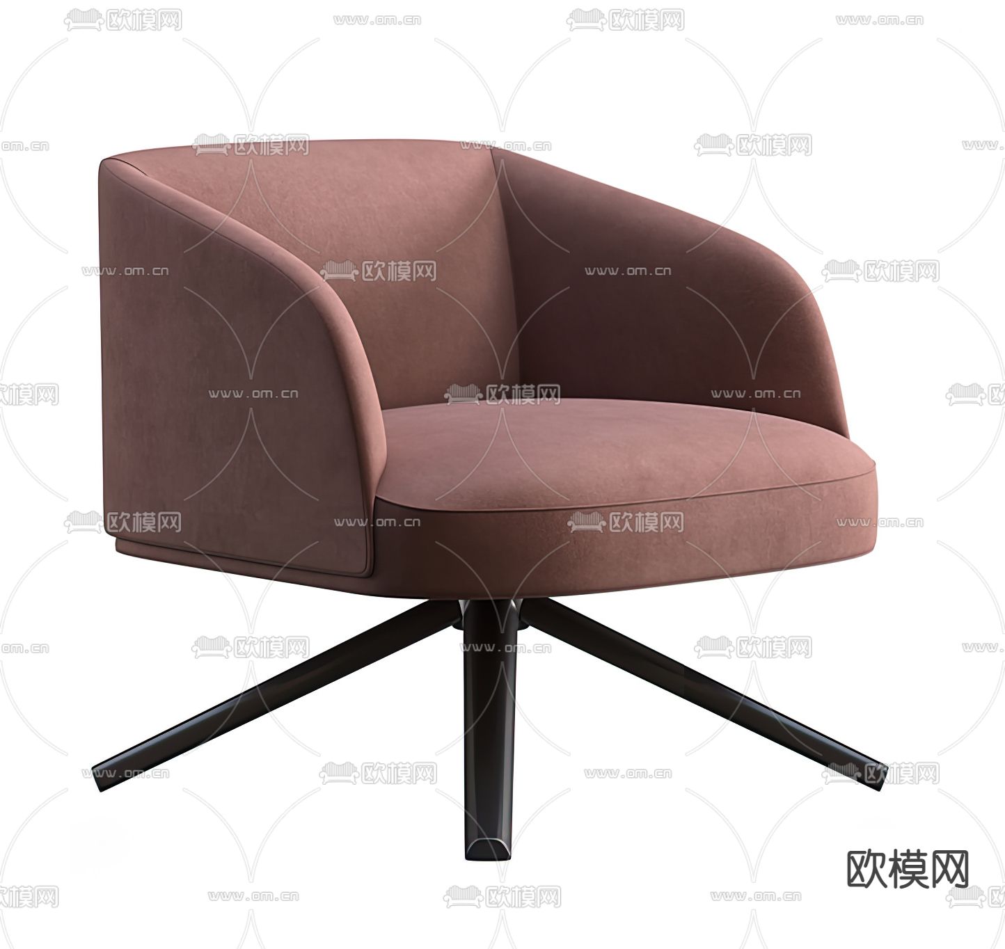 现代红色布艺休闲椅3d模型下载