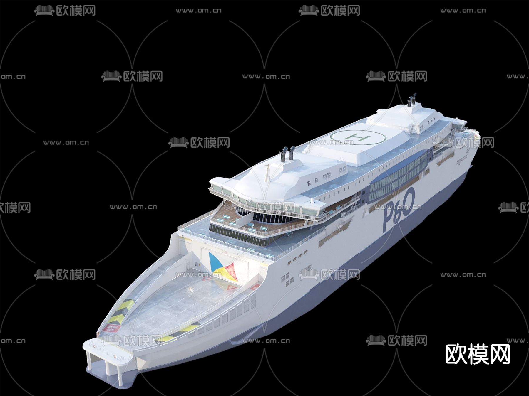 现代轮船3d模型下载