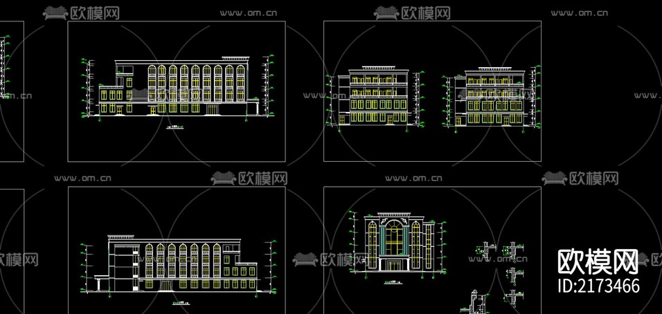 某地大學(xué)食堂全套建筑CAD施工圖下載(渲染圖2)