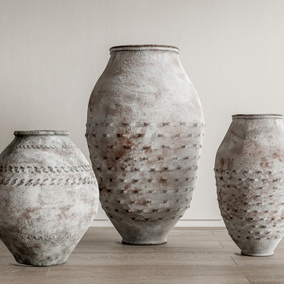  侘寂风陶罐陶瓷器皿su模型 