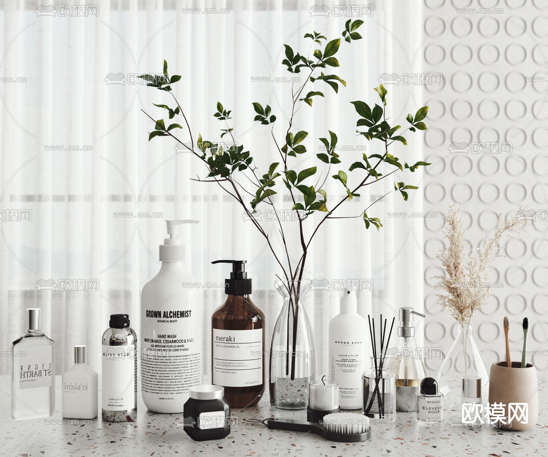 北欧花瓶洗涤日用品摆件3d模型下载