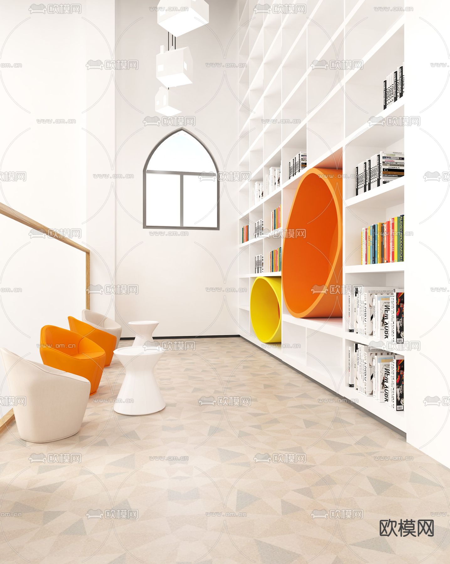 现代儿童书店3d模型下载（渲染图2）