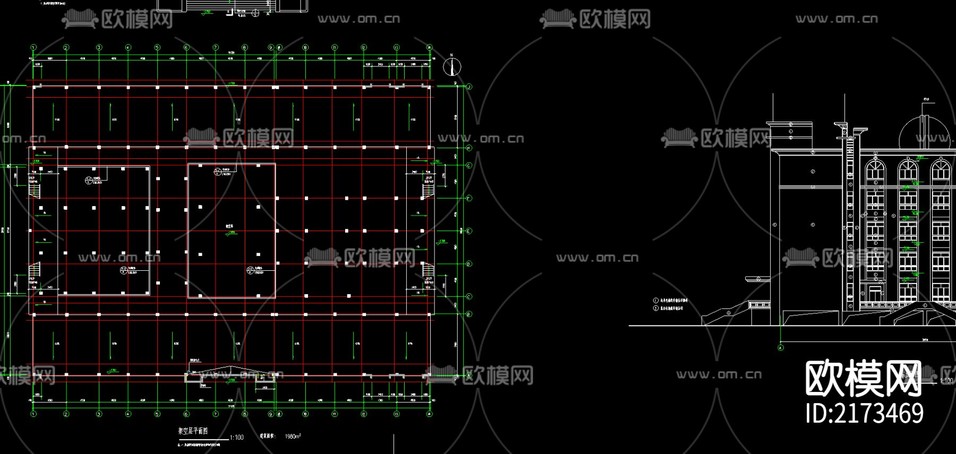 某中學(xué)綜合樓建筑CAD施工圖下載(渲染圖2)