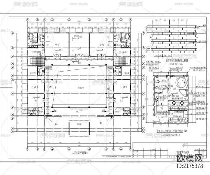仿古四合院建筑設(shè)計(jì)CAD施工圖下載(渲染圖2)