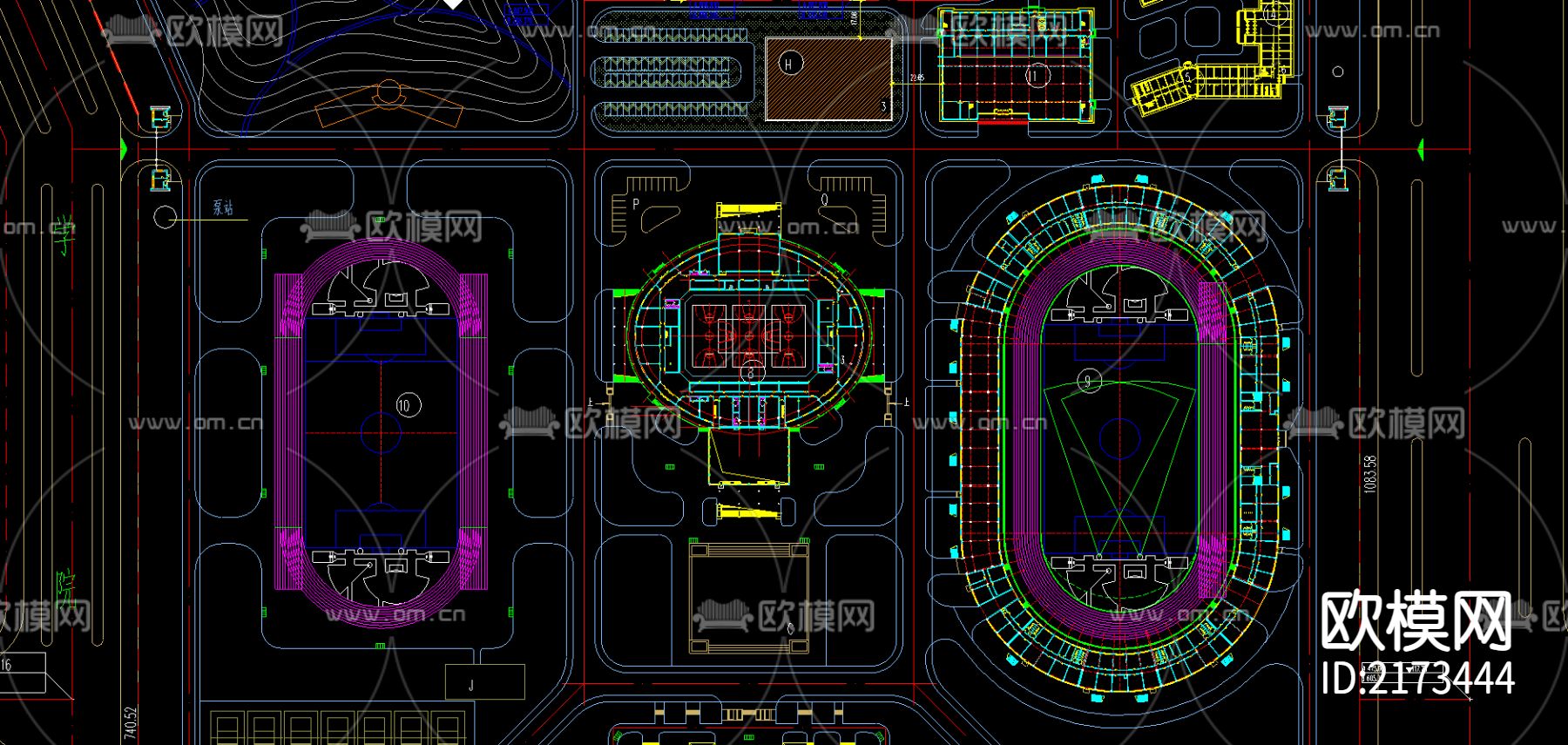 某大学规划图CAD施工图下载（渲染图1）