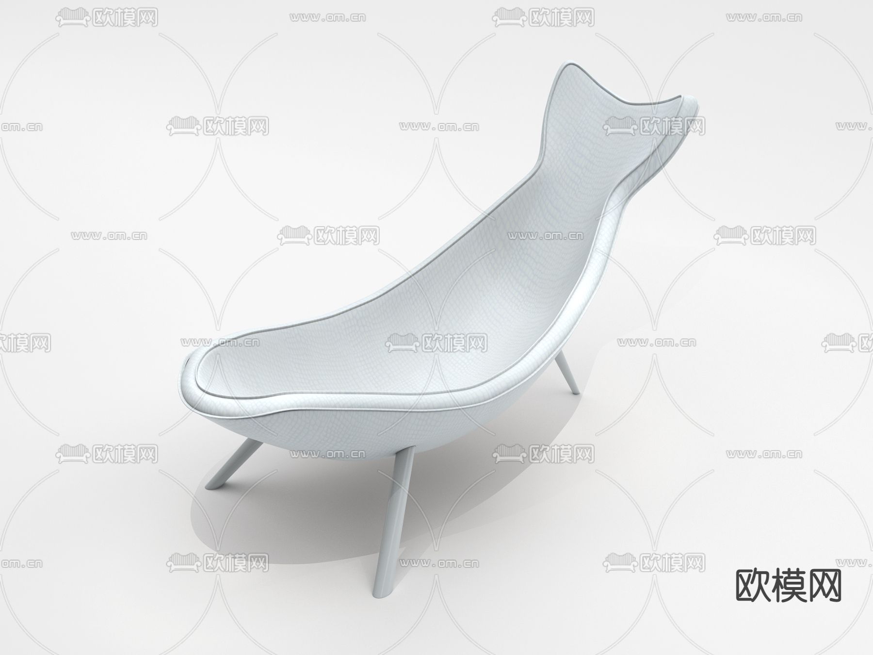 现代鲸鱼躺椅免费3d模型下载（渲染图1）