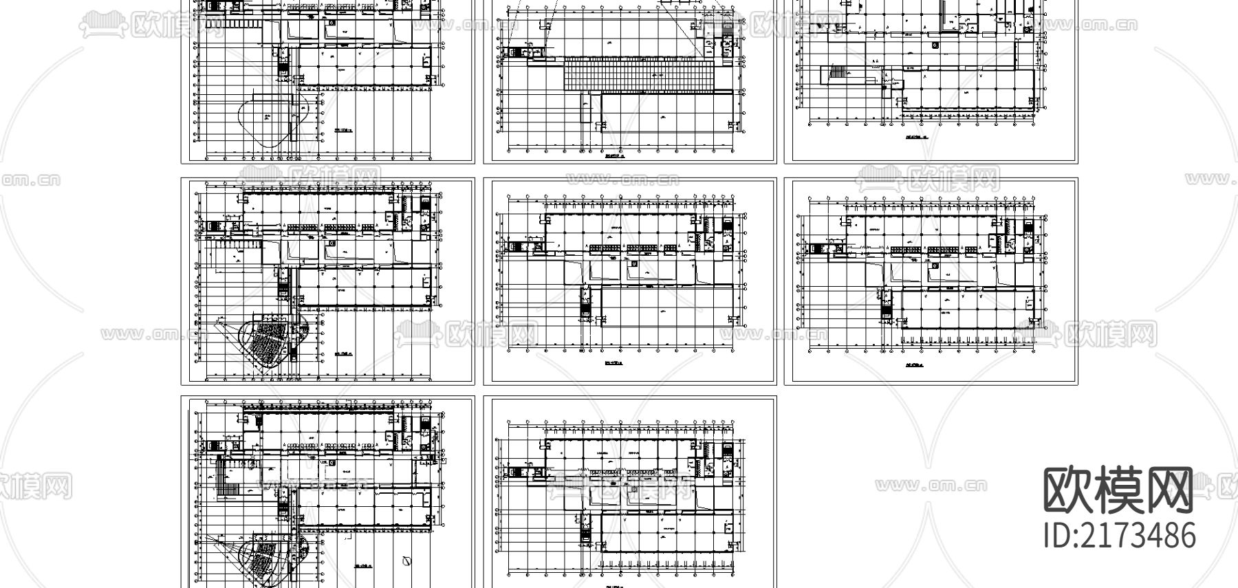 大学图书馆建筑CAD施工图下载（渲染图1）