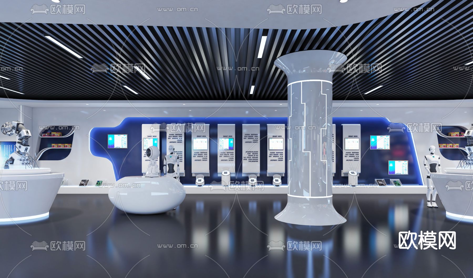 现代科技馆展厅3d模型