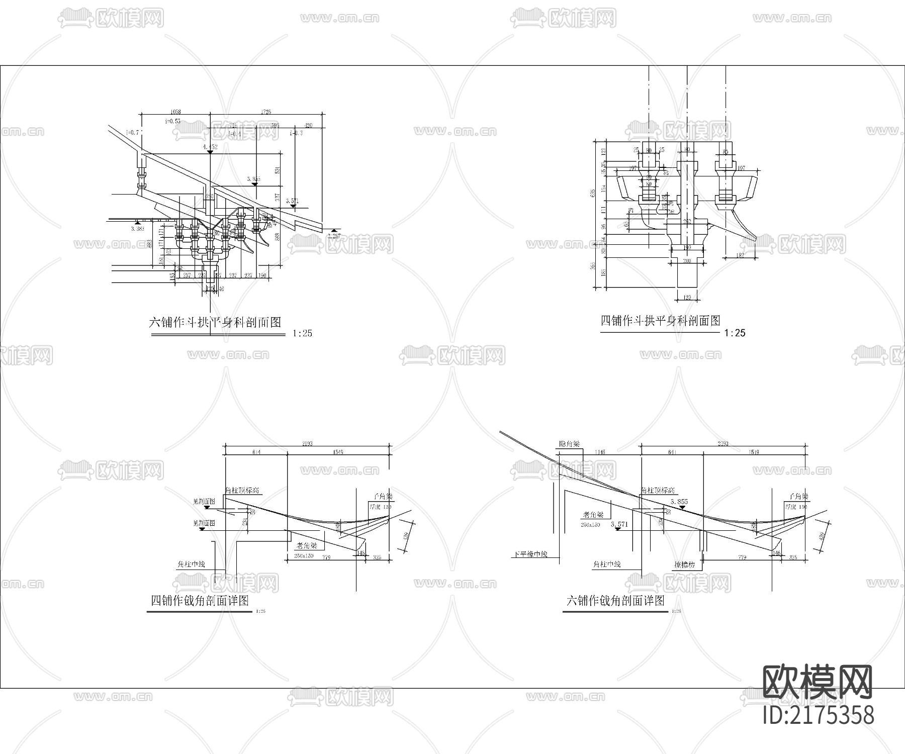 七层仿古佛塔建筑CAD施工图下载（渲染图2）