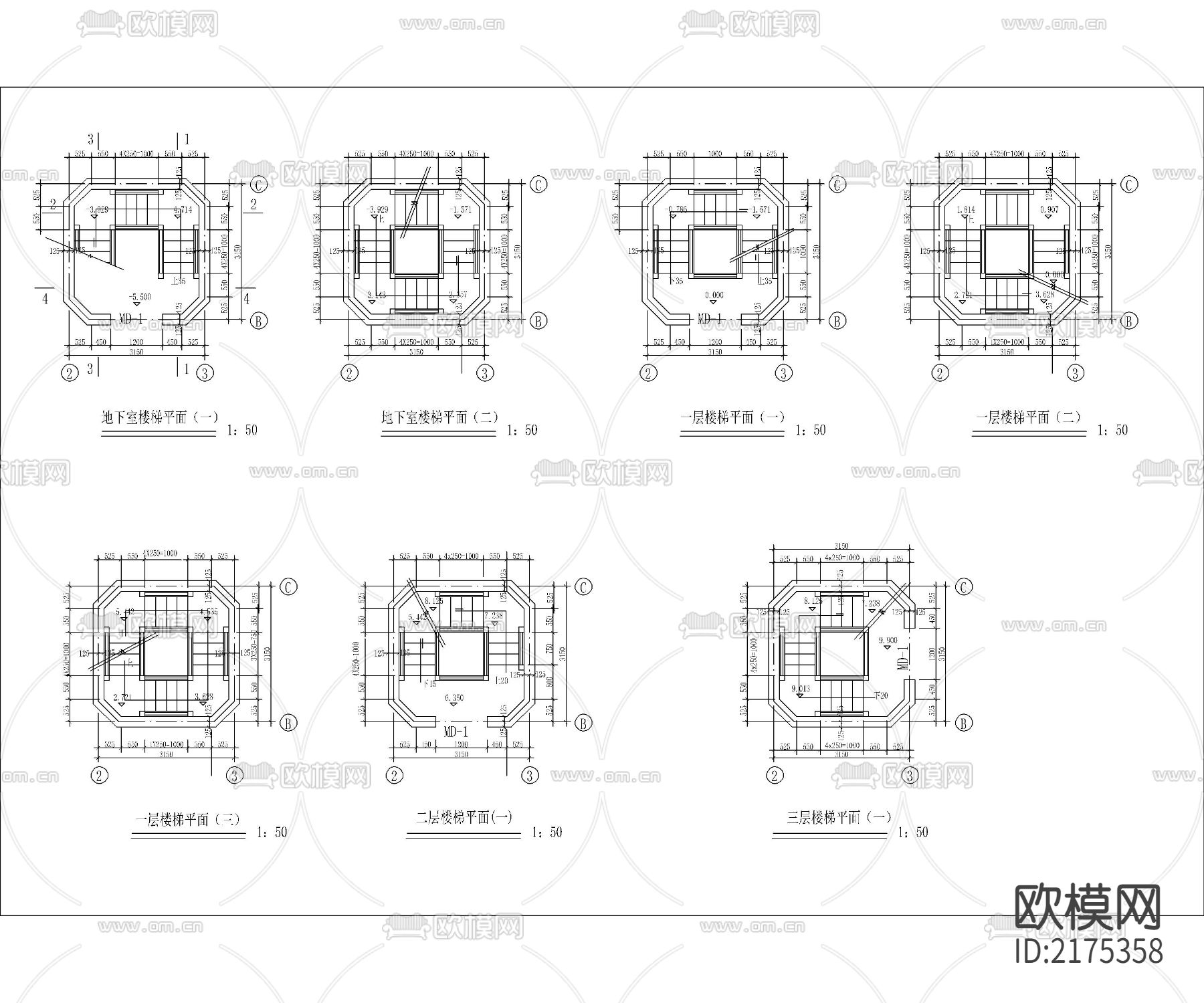 七层仿古佛塔建筑CAD施工图下载（渲染图4）