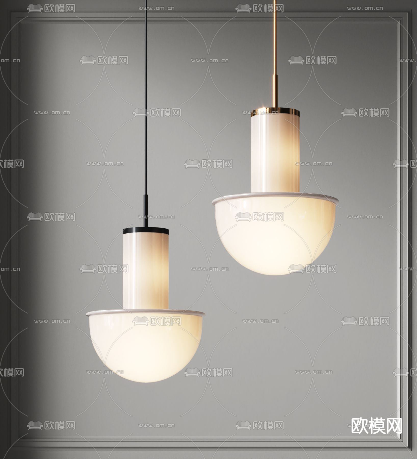 现代轻奢蘑菇造型吊灯3d模型下载