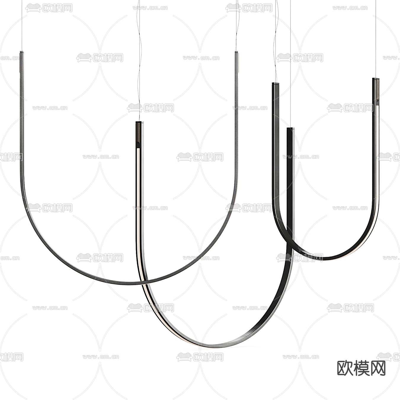 FLOS 现代U形吊灯3d模型下载（渲染图3）