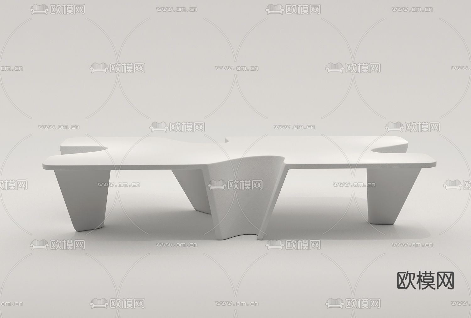 现代异形餐桌免费3d模型下载（渲染图2）