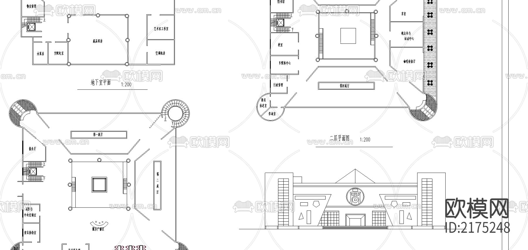 博物馆cad施工图下载（渲染图2）