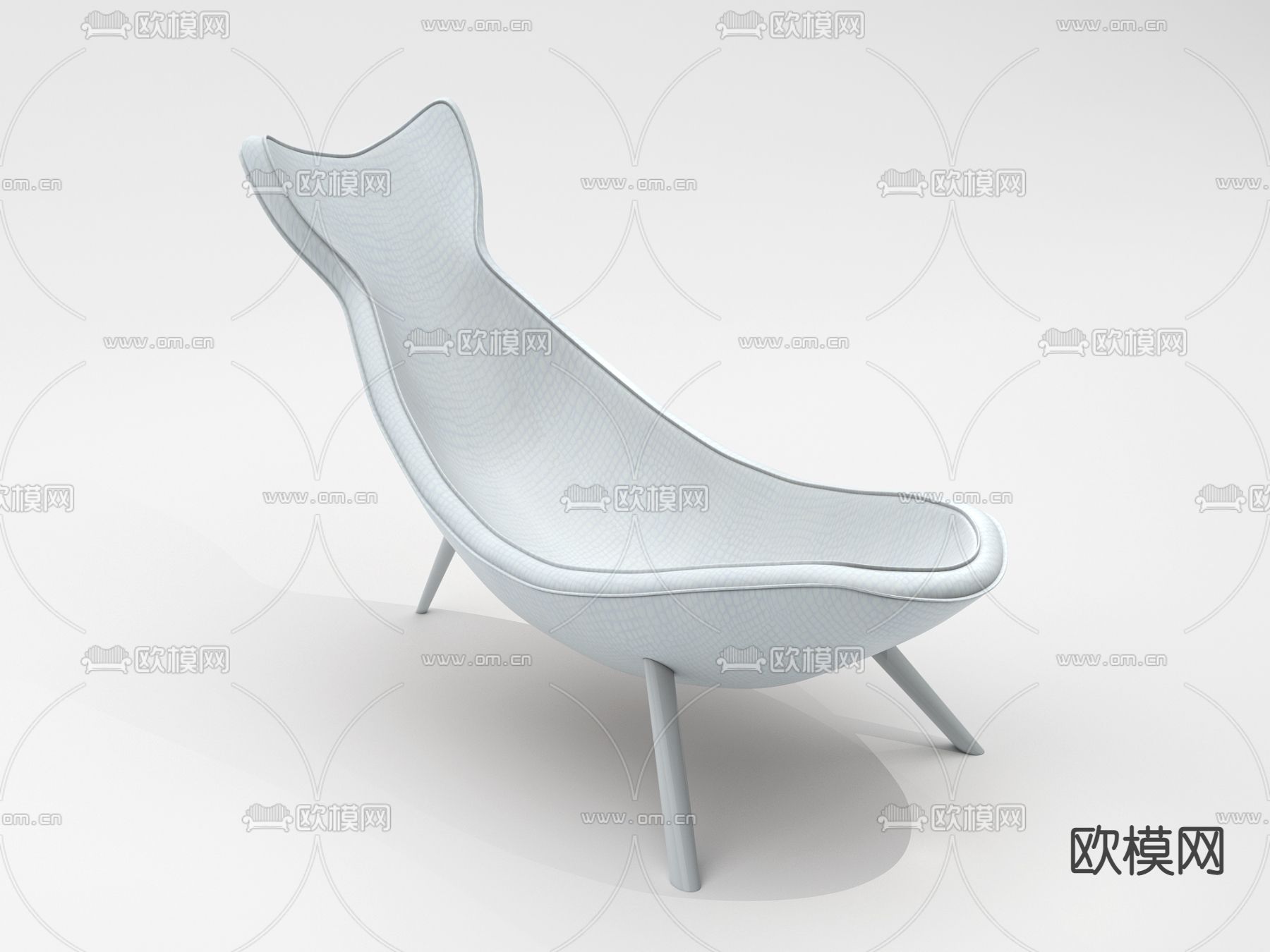 现代鲸鱼躺椅免费3d模型下载（渲染图2）