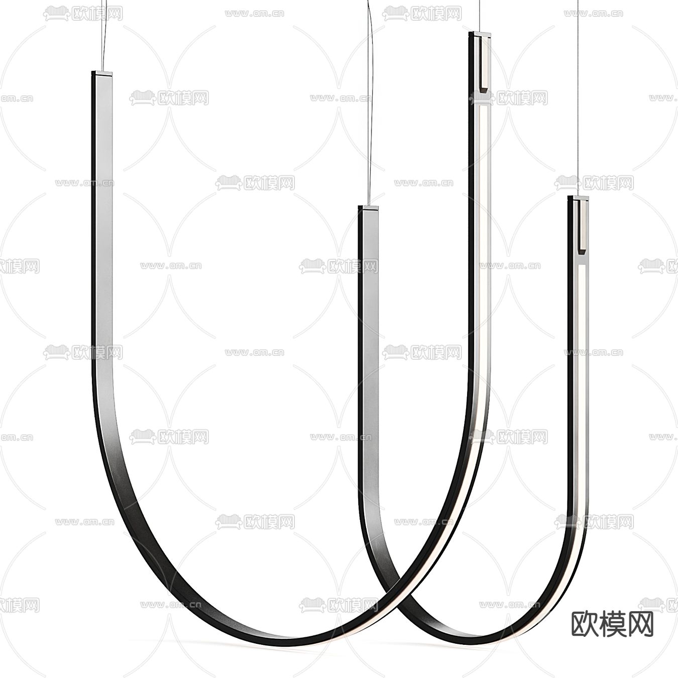 FLOS 现代U形吊灯3d模型下载（渲染图2）