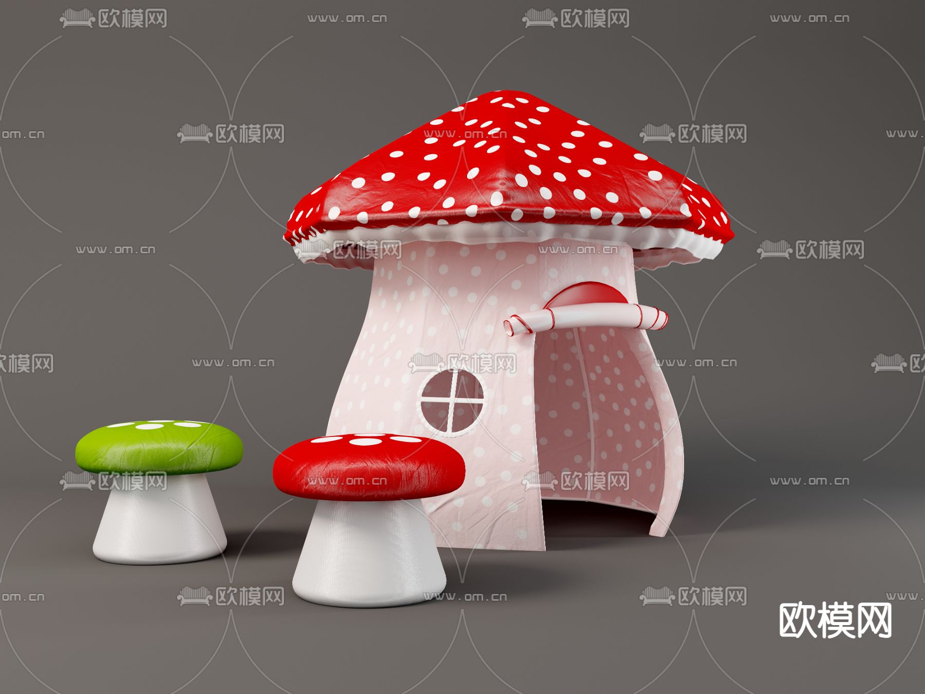 现代儿童帐篷3d模型下载（渲染图1）