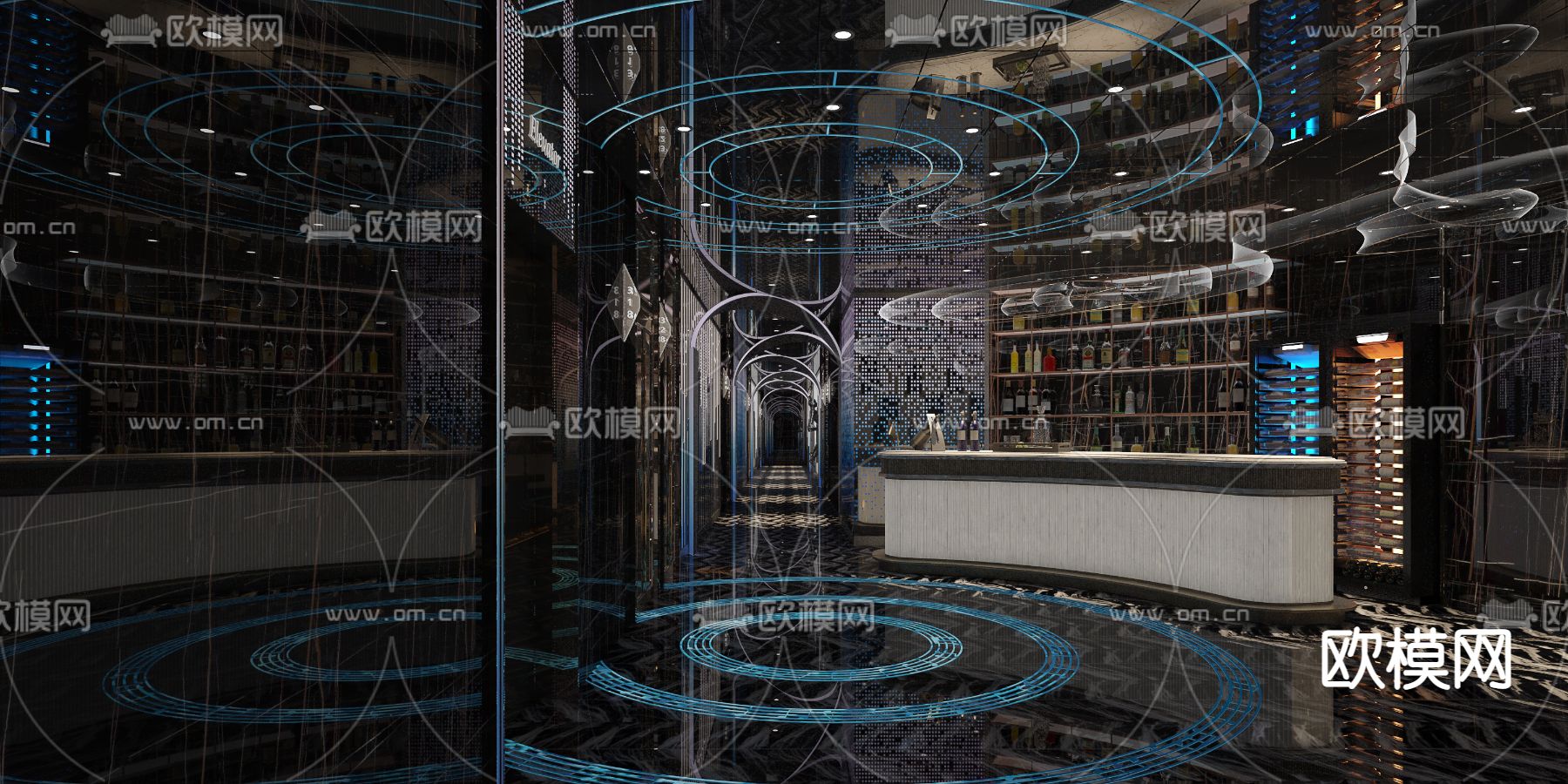 现代KTV前台免费3d模型下载（渲染图1）