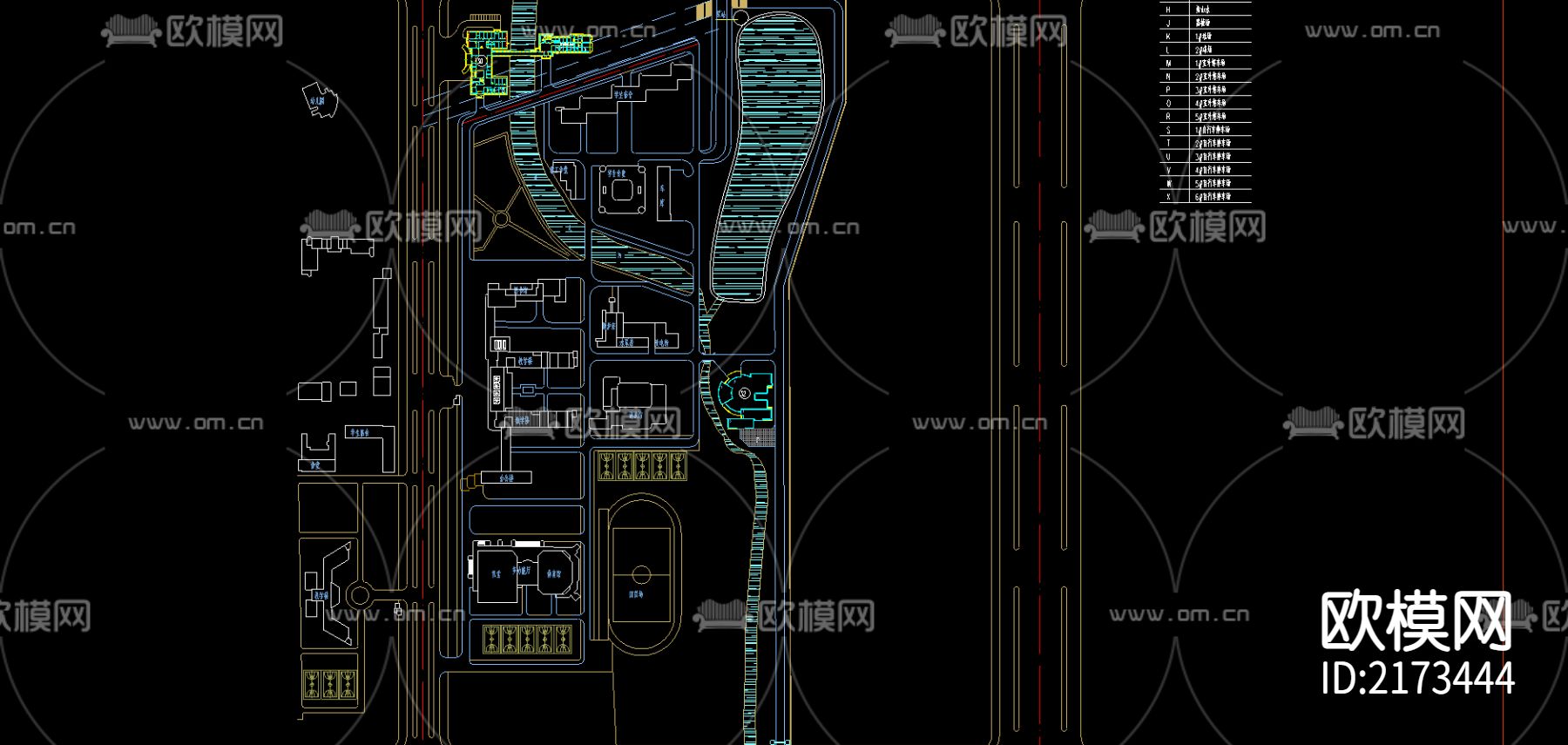 某大学规划图CAD施工图下载（渲染图2）