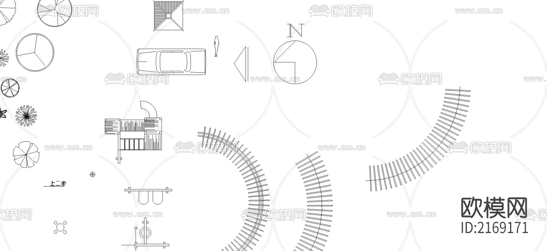 植物平面CAD图库大全下载（渲染图2）