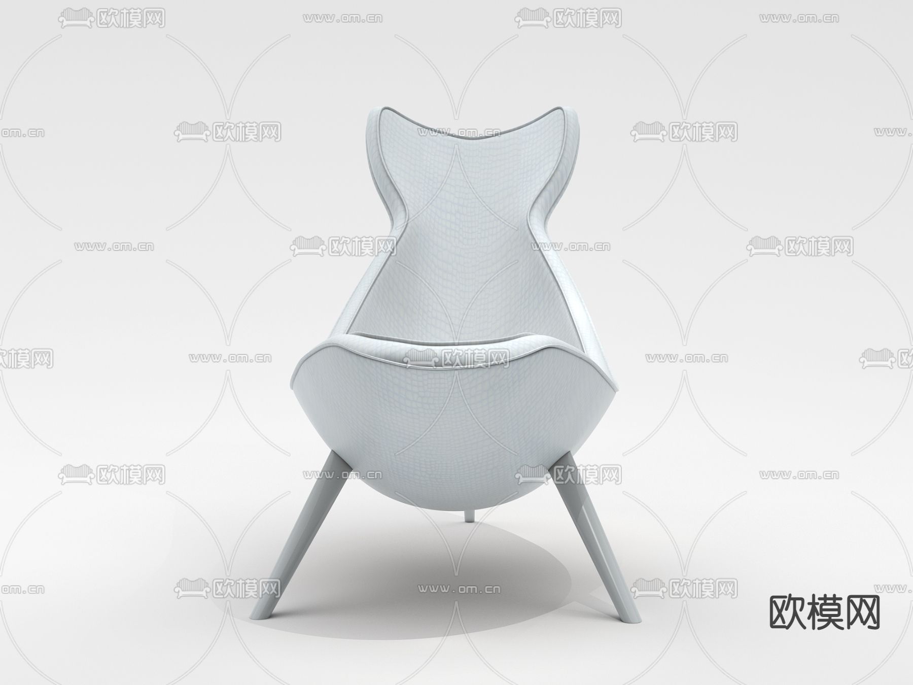 现代鲸鱼躺椅免费3d模型下载（渲染图3）