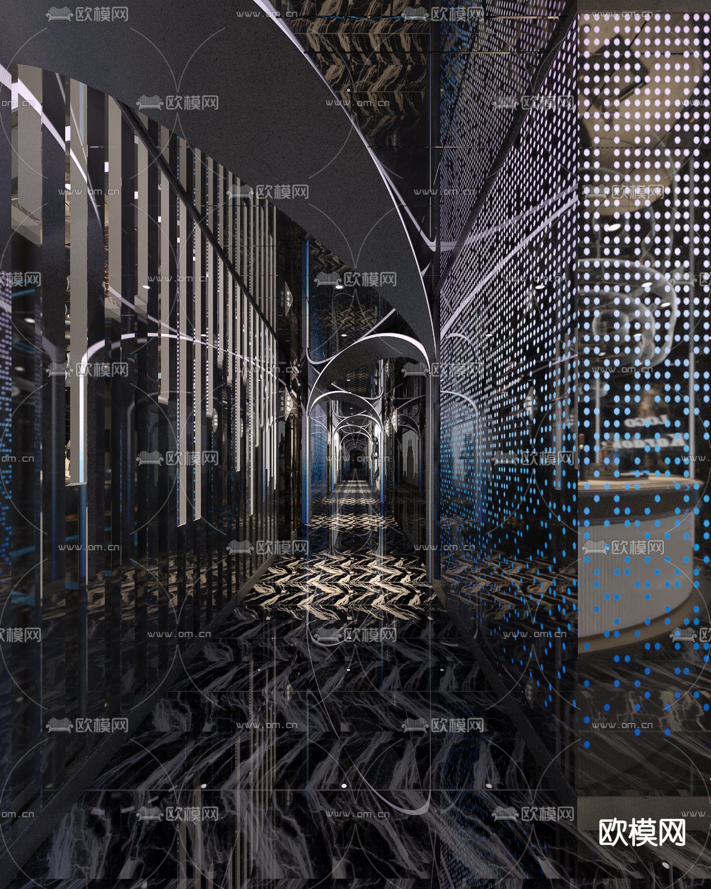 现代KTV前台免费3d模型下载（渲染图3）