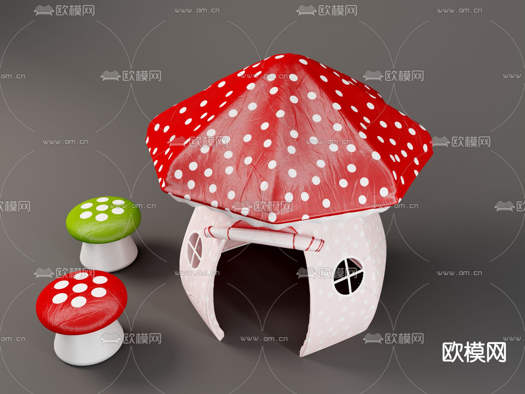 现代儿童帐篷3d模型下载（渲染图2）