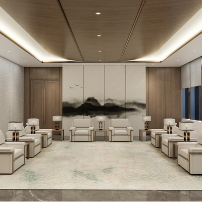  现代贵宾接待室su模型 