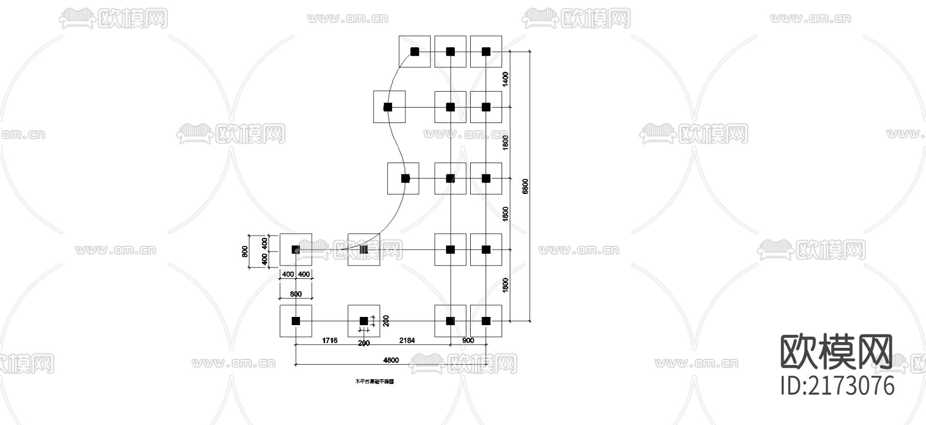 平台方案CAD施工图下载（渲染图2）