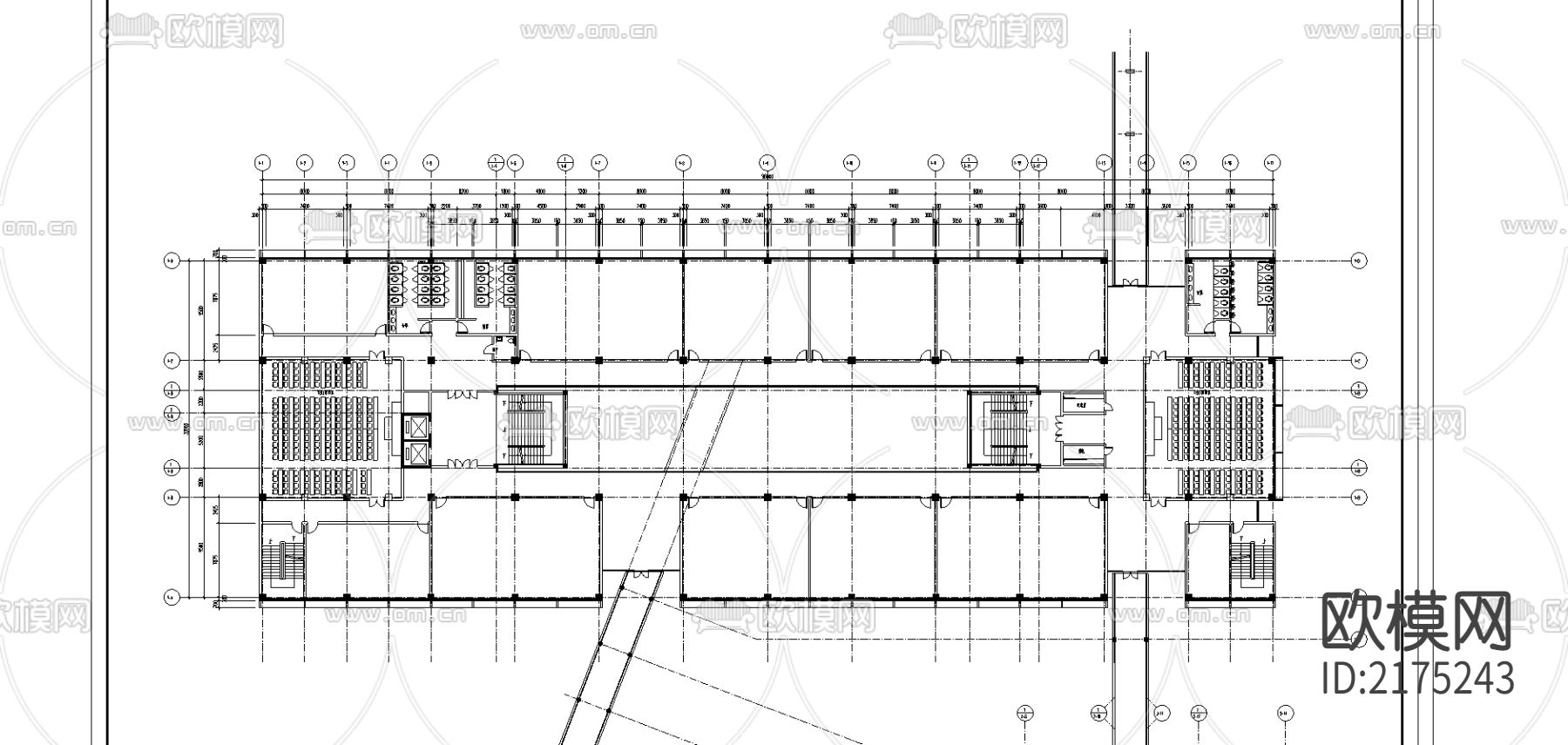 华中农业大学人文馆社科楼cad施工图下载（渲染图5）