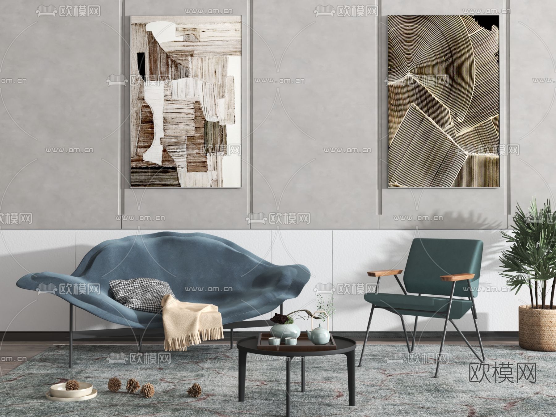 现代躺椅3d模型下载