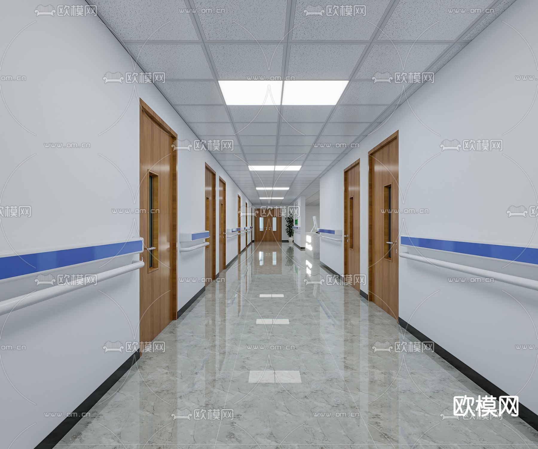现代医院办公室3d模型下载（渲染图2）